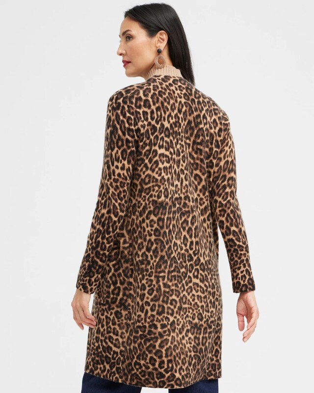 Cashmere Leopard Cardigan Sweater - image 3